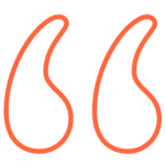 orange outline quote bubble