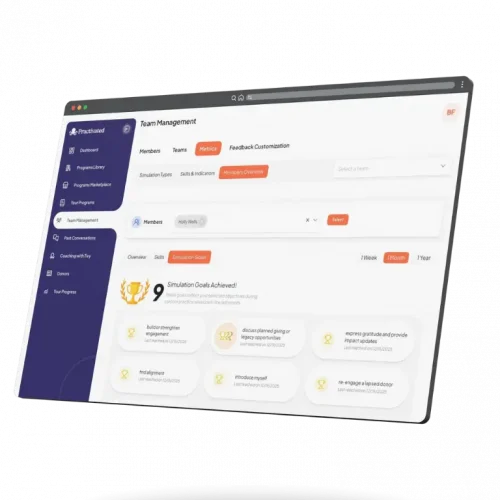 Practivated multi-team administration dashboard for enterprise organizations